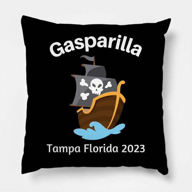 Gasparilla Pirate Festival 2023 - Tampa Florida Pillow by MtWoodson