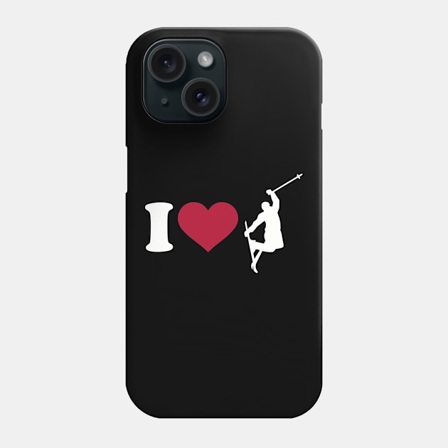 I love Skiing Phone Case by Designzz