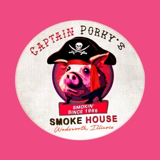 Captain Porky's Smoke House • Wadsworth, Illinois T-Shirt