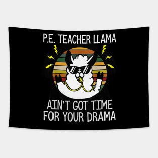 PE Teacher Llama Retro Vintage Sunset Gift Tapestry