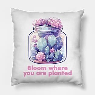 Bloom where you are planted - Cactus Terrarium Pillow