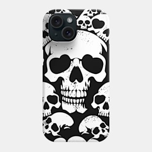 skulls heart Phone Case