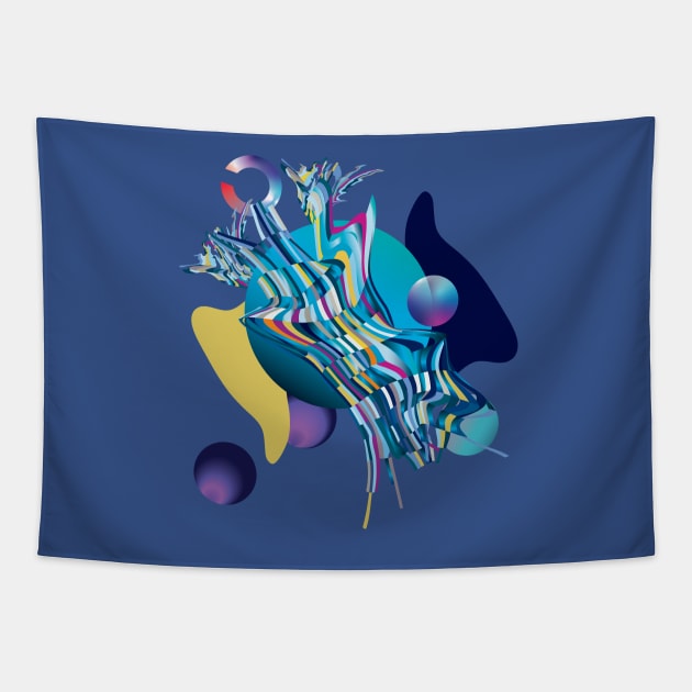 Undiscovered planet, planet X abstract illustration Tapestry by IngaDesign