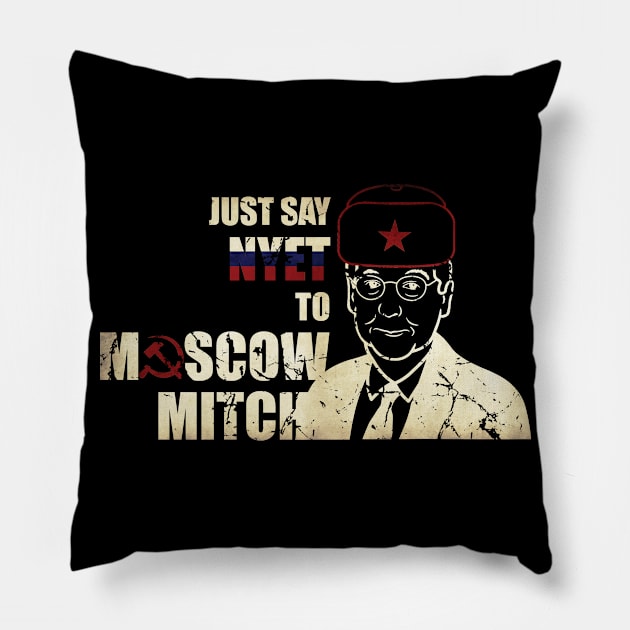 Vintage distressed - Just say nyet to Moscow Mitch T-Shirt - Ditch Moscow Mitch Pillow by Vane22april