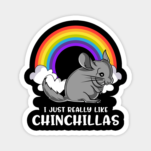 I Just Really Like Chinchillas Cute Pet Gift Magnet by underheaven