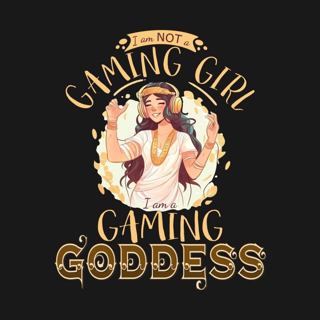 Gaming Girl Gaming Goddess Fun Cartoon Design by Dragonfly Tees