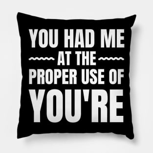 You Had Me At The Proper Use Of You're-Grammar Police Pillow