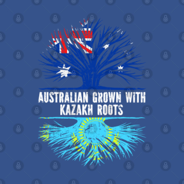 Disover Australian Grown with Kazakh Roots Australia Flag - Australian Grown With Kazakh Roots - T-Shirt