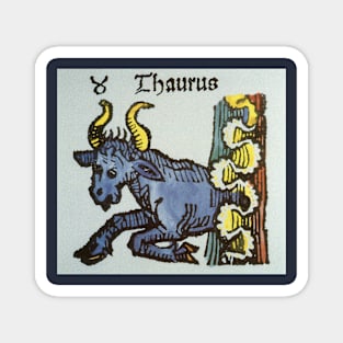 Vintage Signs of the Zodiac, Taurus the Bull Magnet