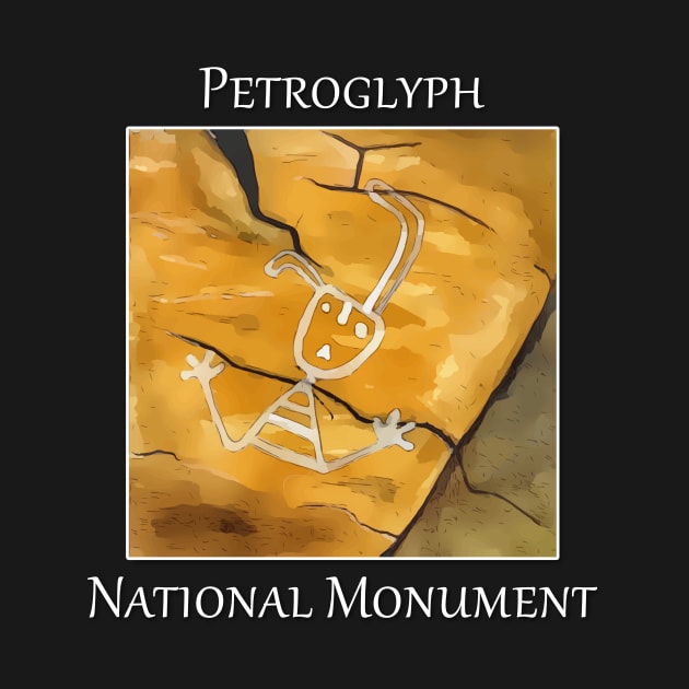 Cute drawing of what looks like an alien humanoid from the Petroglyph National Monument by WelshDesigns