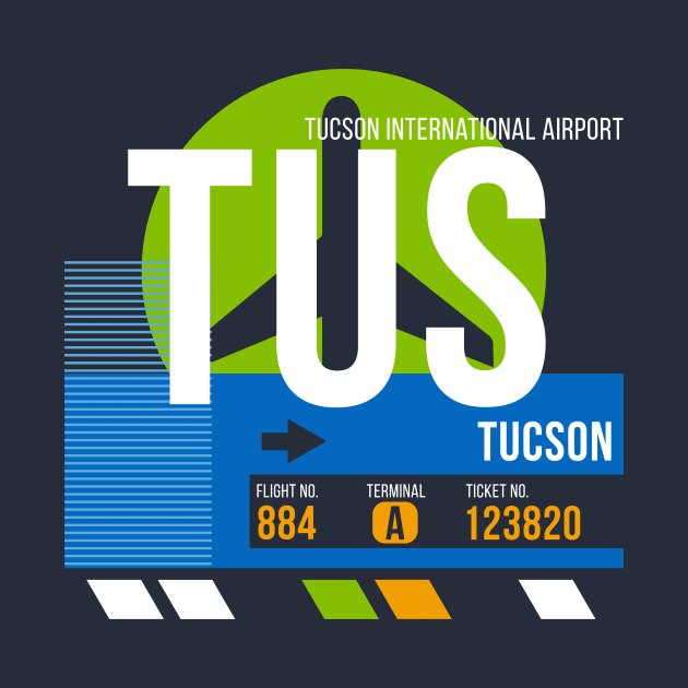 Tucson (TUS) Airport // Retro Sunset Baggage Tag by Now Boarding