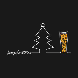 Beery Christmas line tree and glass T-Shirt