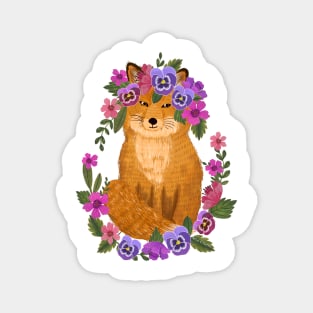 Fox with floral wreath Magnet