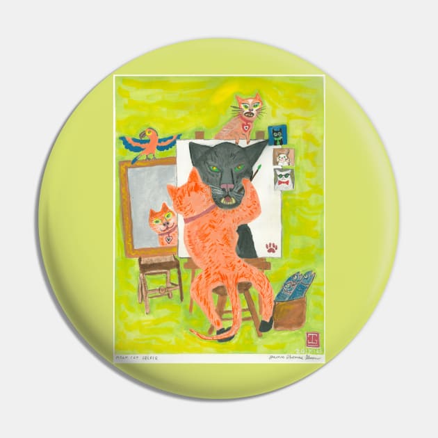 Mean Cat Selfie Pin by Random Reverberations