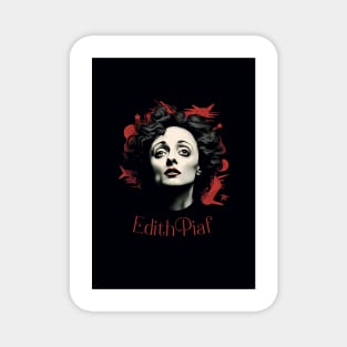 Dessin Edith Piaf - portrait - vector Magnet