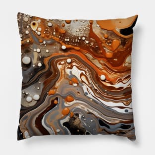 Autumnal Abstract Liquid Terrain Pillow