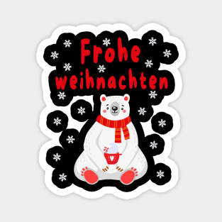 Polar Bear Pajama Cute Christmas Gift Frohe Weihnachten Magnet