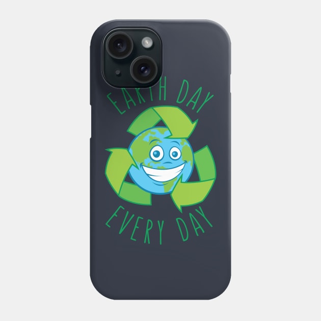 Earth Day Every Day Recycle Cartoon Phone Case by fizzgig