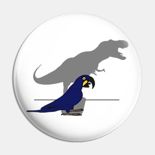 Indigo macaw t-rex shadow Pin