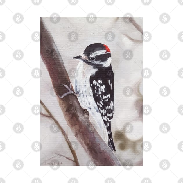 Downy Woodpecker painting by EmilyBickell