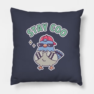 Cool Pigeon, Stay Coo Pun Funny Pillow