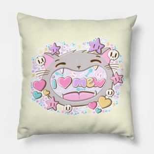 I love mew cute cat in kawaii style Pillow