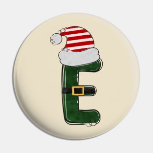 Letter E - Christmas Letter Pin