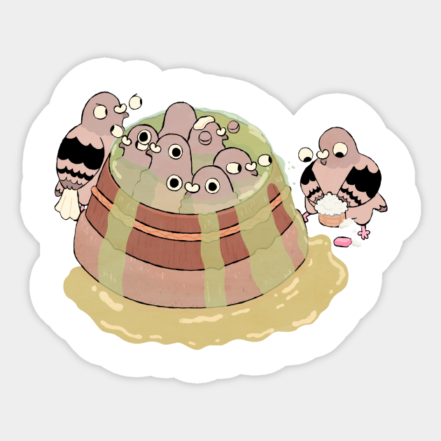 Pigeon Bath - Pigeon - Sticker