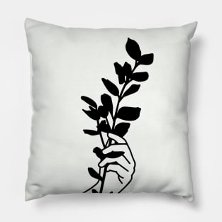 Minimal botanical hand Pillow