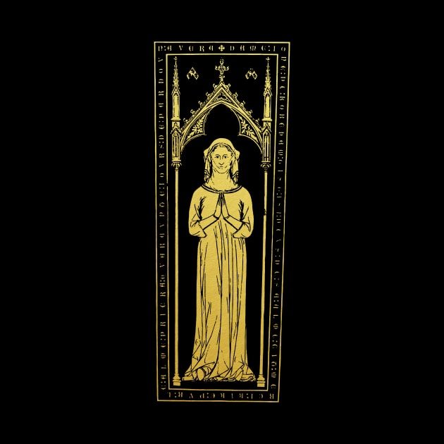 Medieval Tomb Brass Rubbing Joan Lady Cobham by Pixelchicken