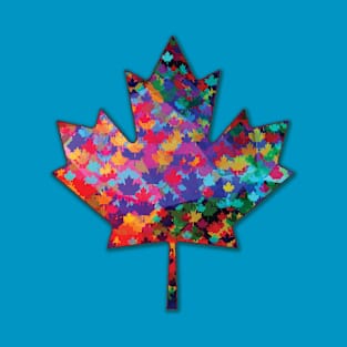 Rainbow Mosaic Canada Maple Leaf T-Shirt