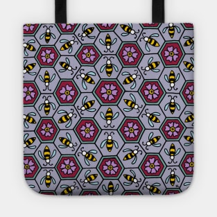 Honey Bees and Honeycomb Purple Tote