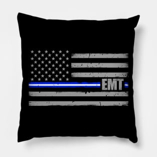 Emergency Medical Technician - Thin White Line Flag Pillow