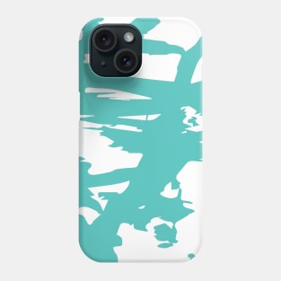 Turquoise Paint Spilled on White Phone Case