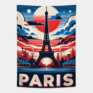 Paris Travel Retro Poster Tapestry