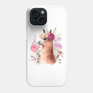 lama with flowers Phone Case