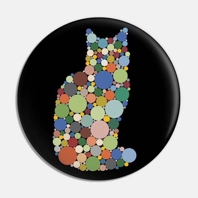 Cat Coloured Dots Pin by Miozoto_Design