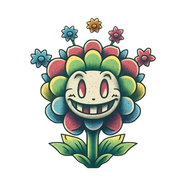 Vintage cartoon flower by stkUA