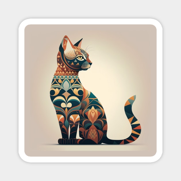 Ornate Cat Silhouette Magnet by Star Scrunch