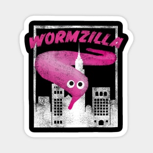 Pink Worm On A String Meme Wormzilla Retro Japanese Style Magnet