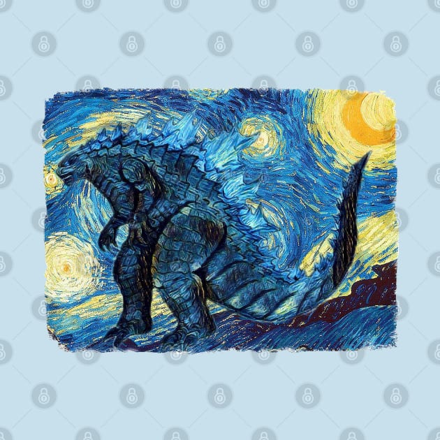 Godzilla Van Gogh Style by todos