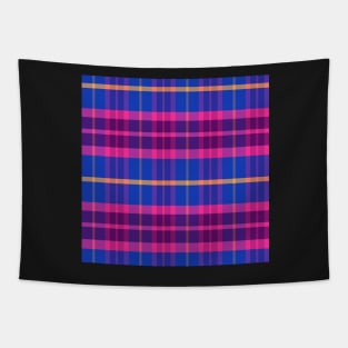 Vaporwave Aesthetic Ossian 2 Hand Drawn Textured Plaid Pattern Tapestry