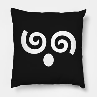 Spiral Dizzy Face - White Pillow