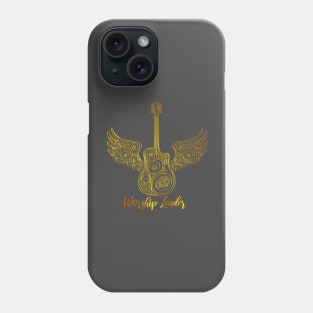 Worship leader - Golden Guitar with Wings Phone Case