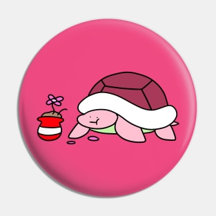 Turtle Eating a Flower Pin