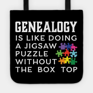 Genealogy Is Like Doing A Jigsaw Puzzle Tote
