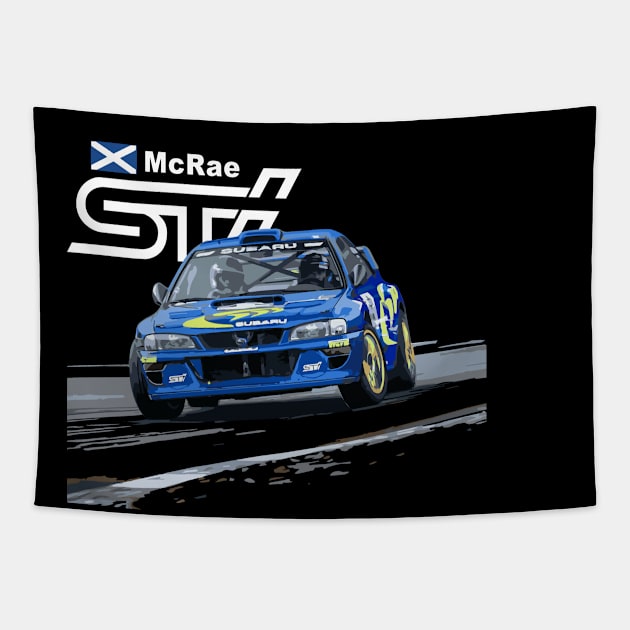 Colin McRae WRC Impreza STi Tapestry by cowtown_cowboy