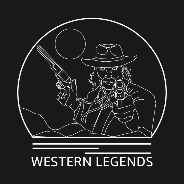 Western Legends Minimalist Line Drawing - Board Game Inspired Graphic - Tabletop Gaming  - BGG by MeepleDesign