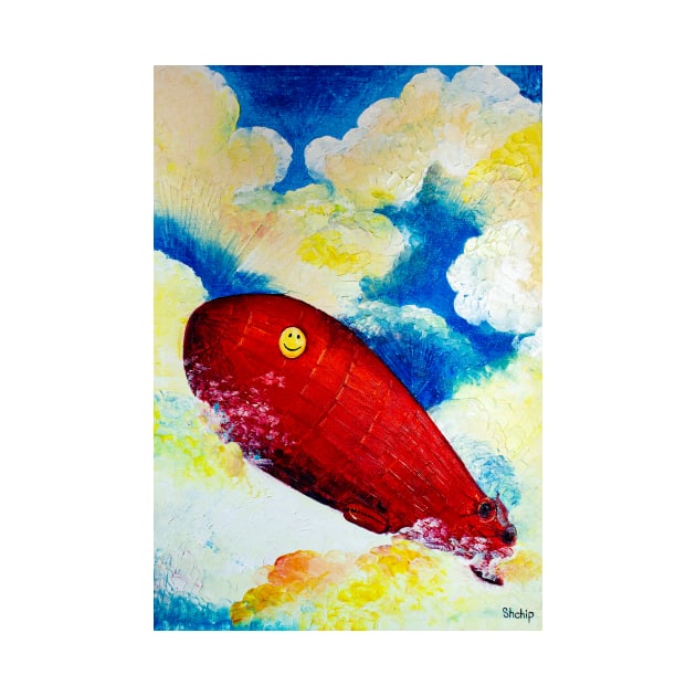 Flight on a red airship by NataliaShchip