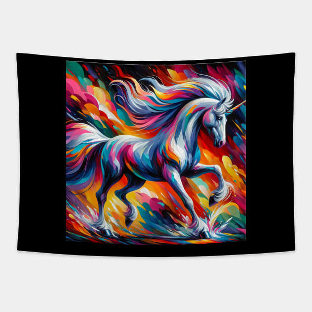 Unicorn Study - Fantasy AI Tapestry by Oldetimemercan